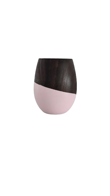 Mate Huevito de Madera Rosa Pintado a Mano - Der Kleine Markt