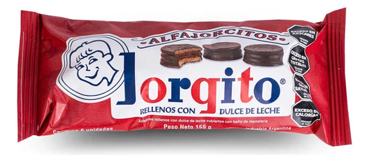 Alfajor Jorgito Negro – Tubo 6 Unidades | Clásico Argentino con Dulce de Leche