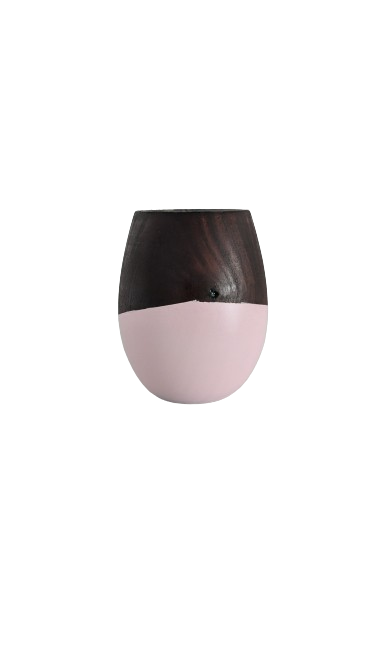 Mate Huevito de Madera Rosa Pintado a Mano - Der Kleine Markt