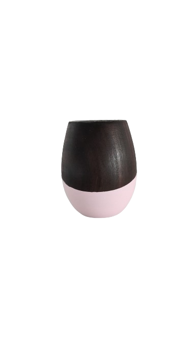 Mate Huevito de Madera Rosa Pintado a Mano - Der Kleine Markt
