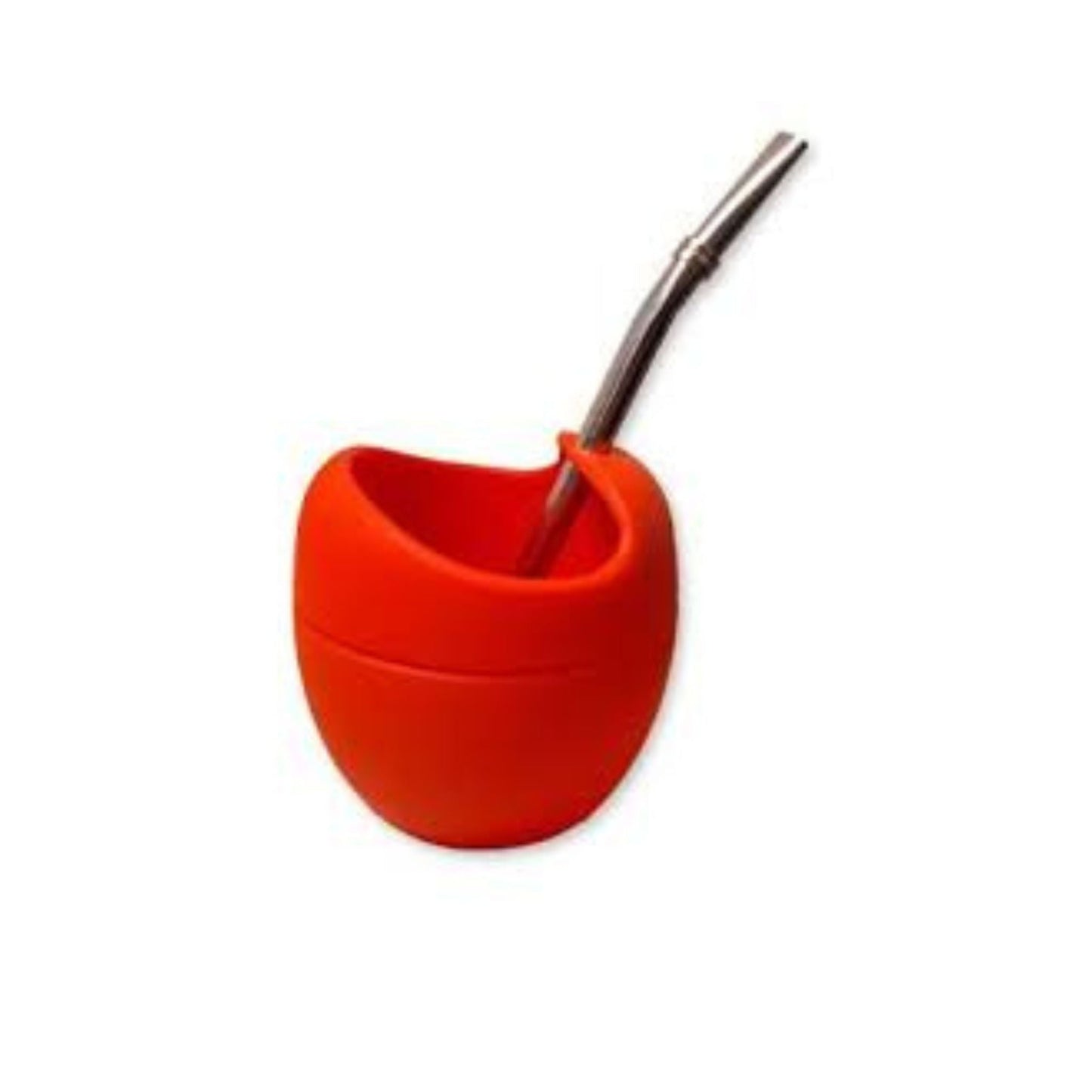 Mate de Silicona Roja con bombilla - Der Kleine Markt
